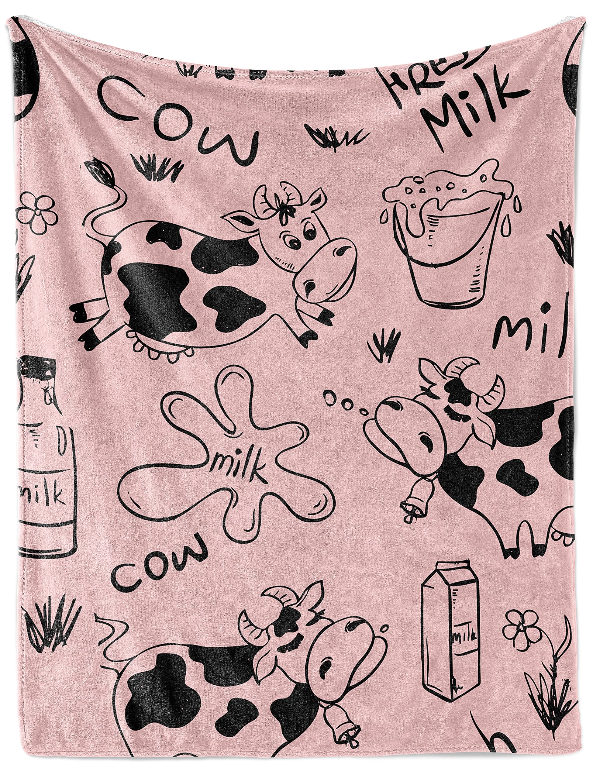 Vintage Cow Print Blanket - Soft & Cozy Personalized Zebra & Pink Cow Blanket for Babies - 30