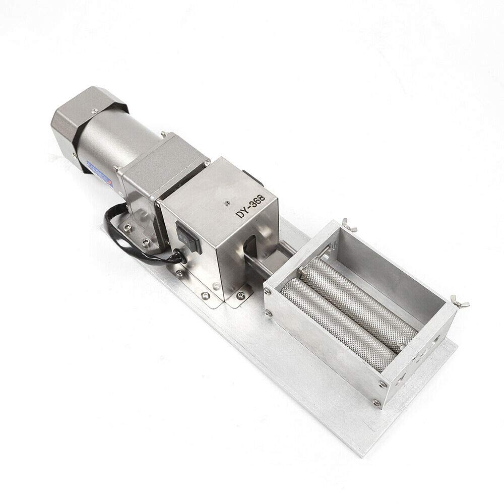 Electric Grain Mill Grinder 110V - 40W Stainless Steel Barley Crusher with 4 Hopper & 2 Rollers - Home Brewing Malt Mill for Wheat, Cereal, Beans - Perfect for Homebrew Beer, Bread Making & Healthy Cooking