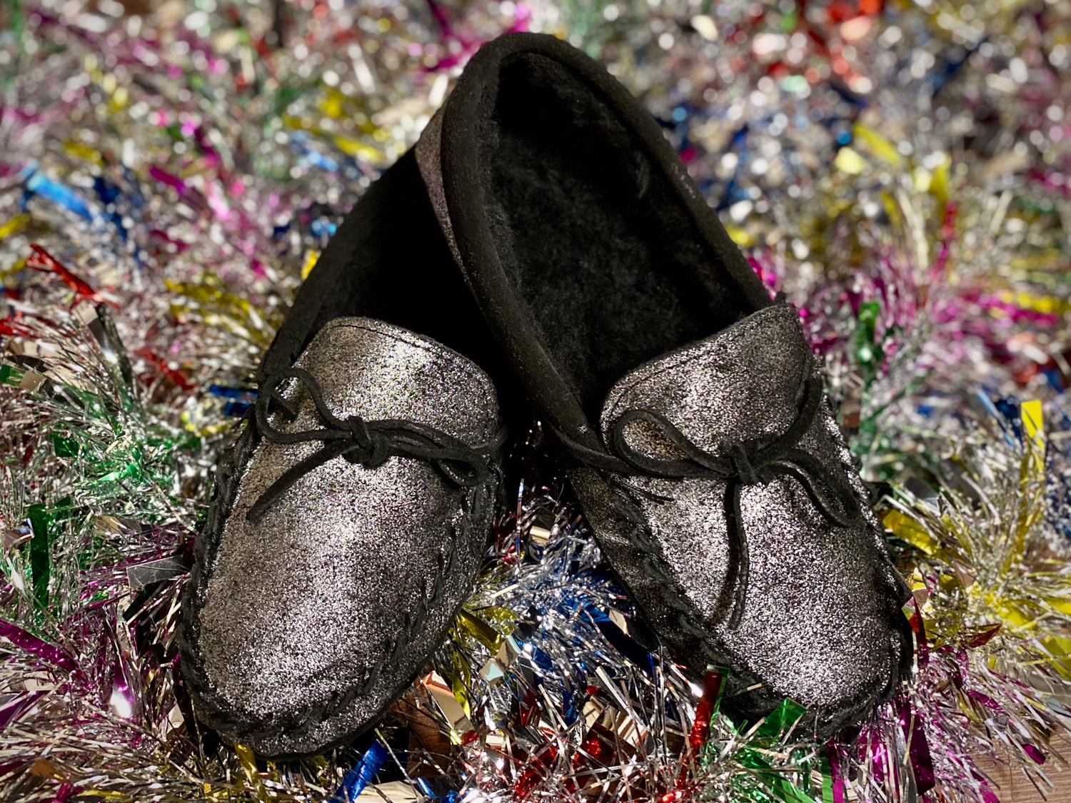 Women's Soft Lined Sparkling House Slippers - Cozy Indoor/Outdoor Winter Slippers for Home, Office & Travel - Comfortable Non-Slip Warm Fuzzy Slippers (Clearance Sale)