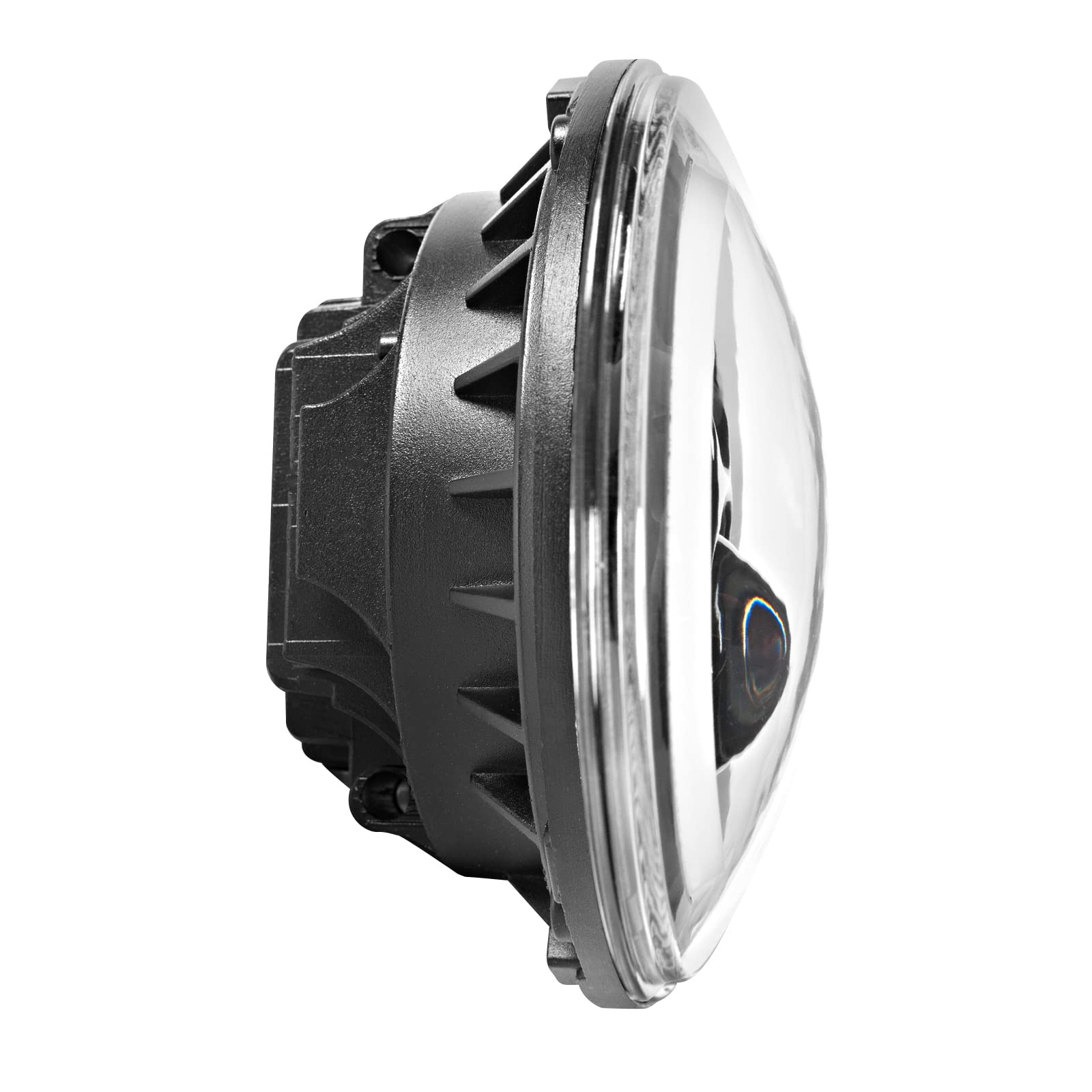 Hogworkz 7 Inch LED Halo Headlight - Daymaker Replacement for Harley Davidson Street Glide, Road King, Electra Glide & Softail - Black Housing - Bright Durable Motorcycle Lighting for Night Riding & Custom Builds