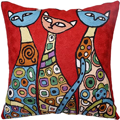 Red Kitty Cats Pillow
