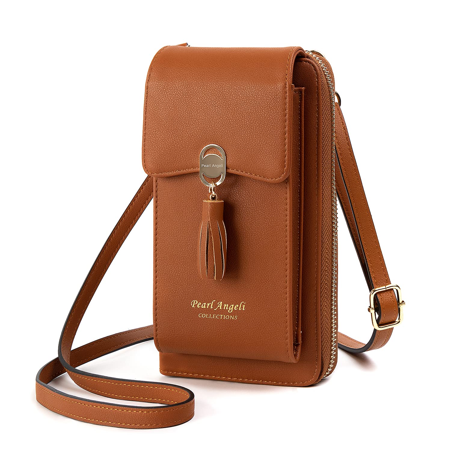Pearl Angeli RFID Blocking Crossbody Phone Bag for Women - PU Leather Small Shoulder Purse with Wallet, Ideal for Travel, Shopping & Everyday Use