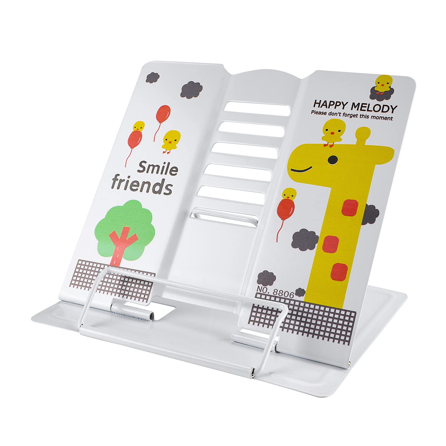 Adjustable Metal Book Stand Holder - Durable Reading Rack for Office, School & Home - Eye Protection Desk Organizer for Cookbooks, Calendars & Documents (Perfect for Studying, Cooking & Workspace Organization)