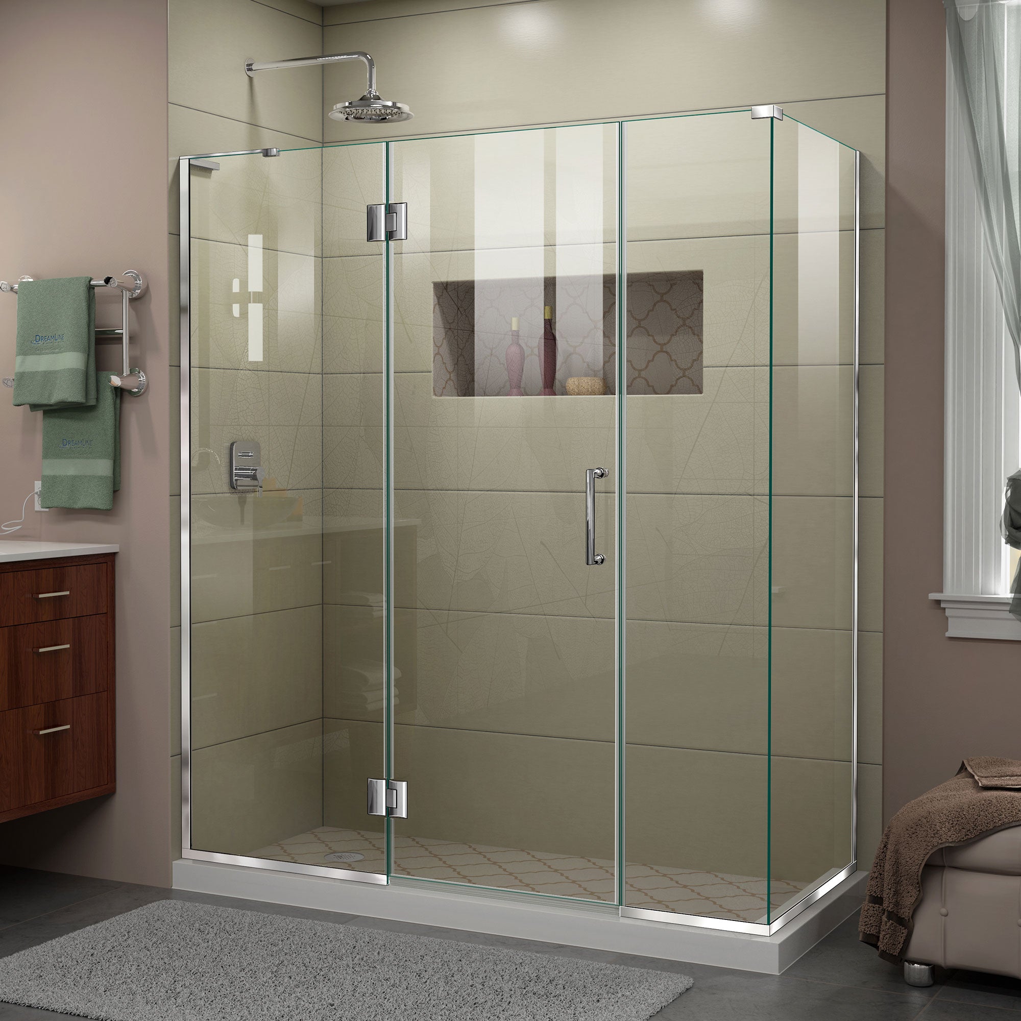 DreamLine Unidoor X Frameless Hinged Shower Enclosure - 63.5