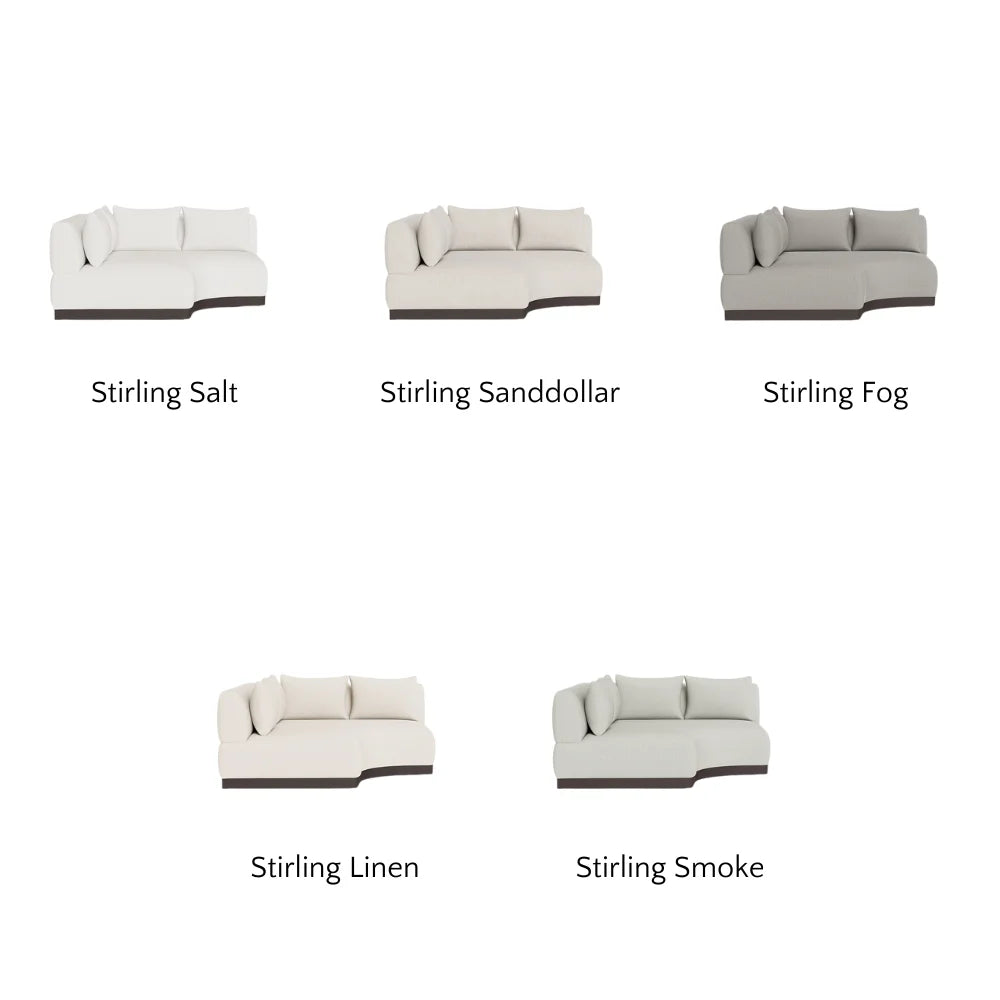 Amalfi Outdoor Curved Corner Sectional Sofa Set - Waterproof Patio Furniture for Backyard, Poolside & Garden - Modern All-Weather Wicker Conversation Set with Cushions