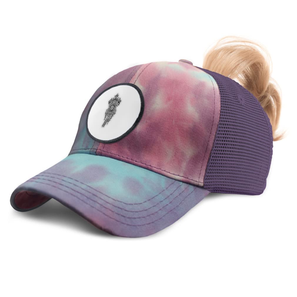 Vintage Women's High Ponytail Cap with Cuckoo Clock Design - Retro Trucker Hat for Outdoor Activities, Music Festivals & Vintage Fashion Lovers