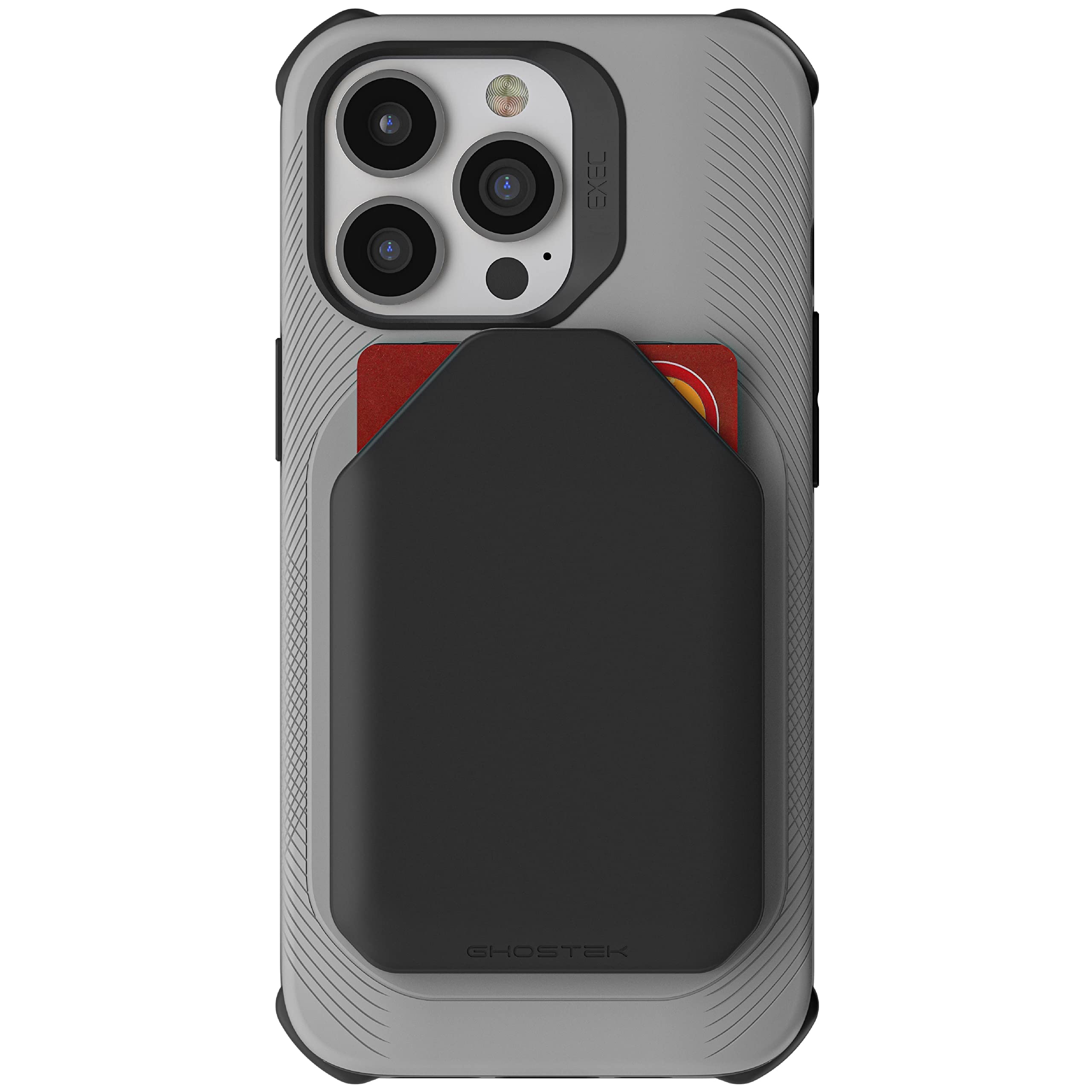Ghostek EXEC iPhone 13 mini Case Wallet - Detachable Credit Card Holder, MagSafe Compatible, Magnetic Car Mount Support - Protective Cover for 2021 Apple iPhone 13 mini (5.4 inch) - Gray - Perfect for Daily Use, Travel & Hands-Free Driving