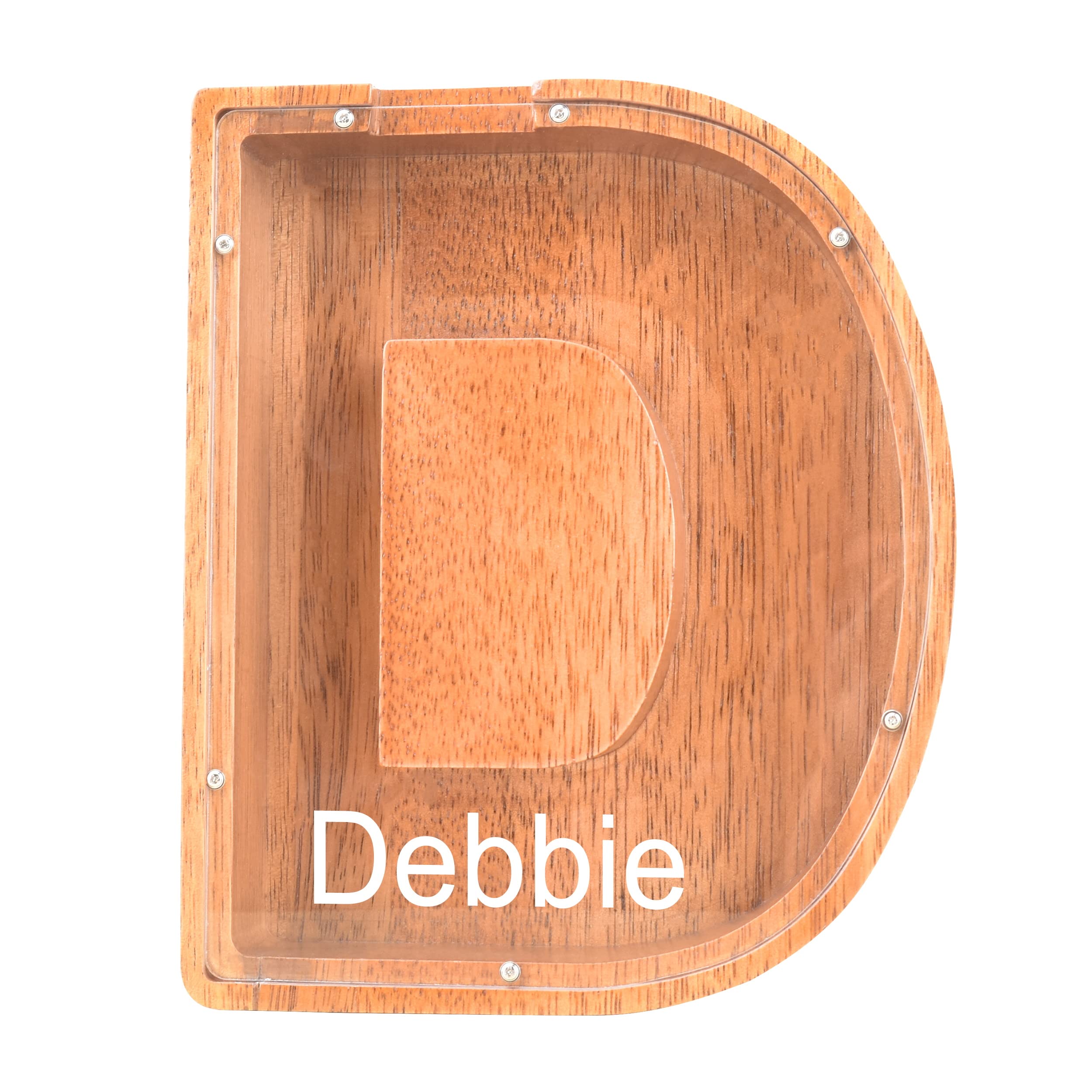 Personalized Wooden Alphabet Piggy Bank for Kids & Adults - Custom Money Box with Letters, Unique Money Storage Tank for Savings, Perfect Christmas & Birthday Gift for Home Decor, Kids Room, and Office Savings