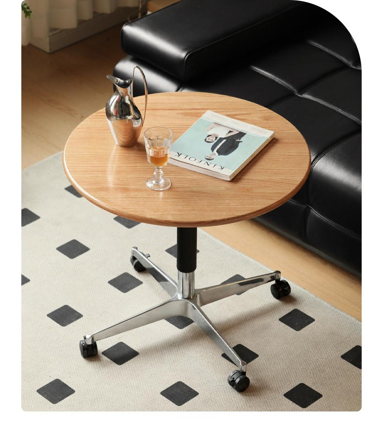 Solid Wood Lift-Top Side Table - Oak, Cherry, Poplar - Adjustable Height Coffee Table with Storage for Living Room, Bedroom, or Office