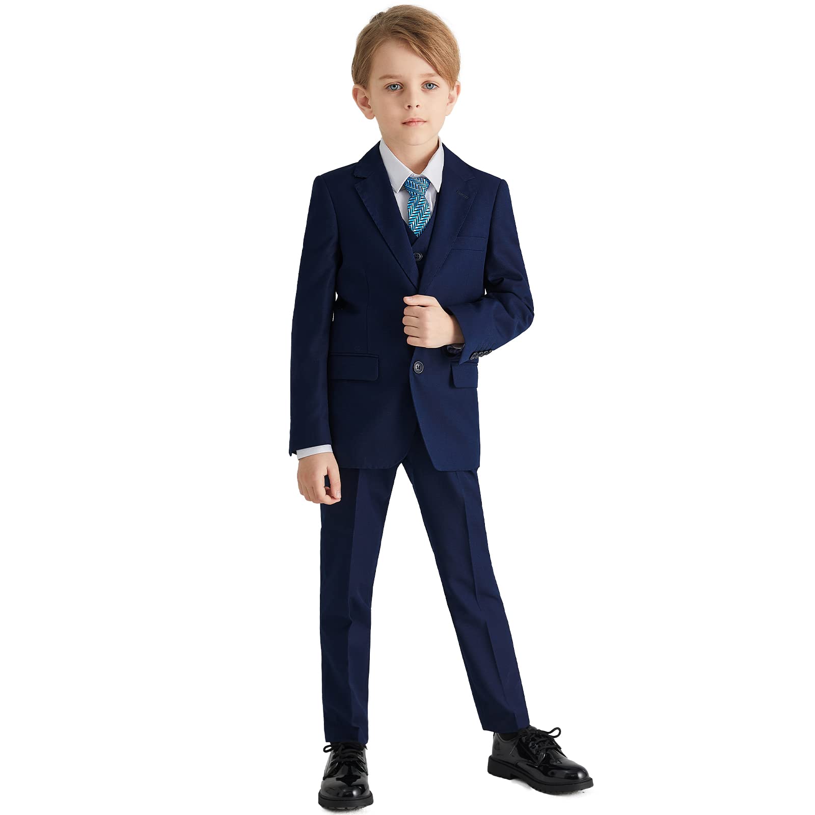 Marvelous Kids Boys Formal Suit Set - 5 Piece Slim Fit Suits for Weddings, Parties & Special Occasions | Premium Dress Outfit for Toddlers & Children