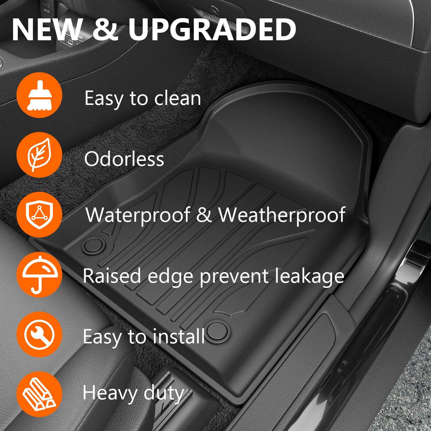 Durable All-Weather Floor Mats for 2016-2025 Dodge Durango | 7-Seat Trunk Liner & 3rd Row Backrest Mat Set | Perfect for Road Trips, Camping & Family Adventures