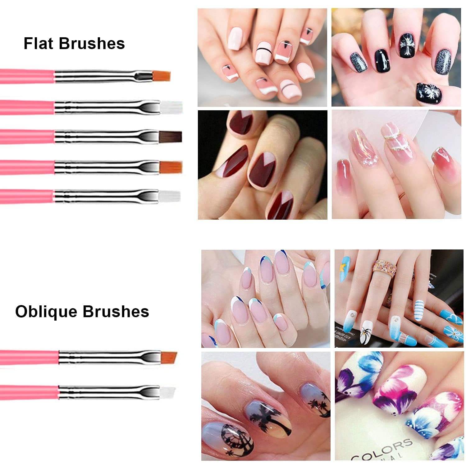 Khelni 48 Bottles 3D Nail Art Set with 15 Pcs Nail Art Brush Kit - Professional Nail Decoration Tools for DIY Manicure, Salon & Home Use