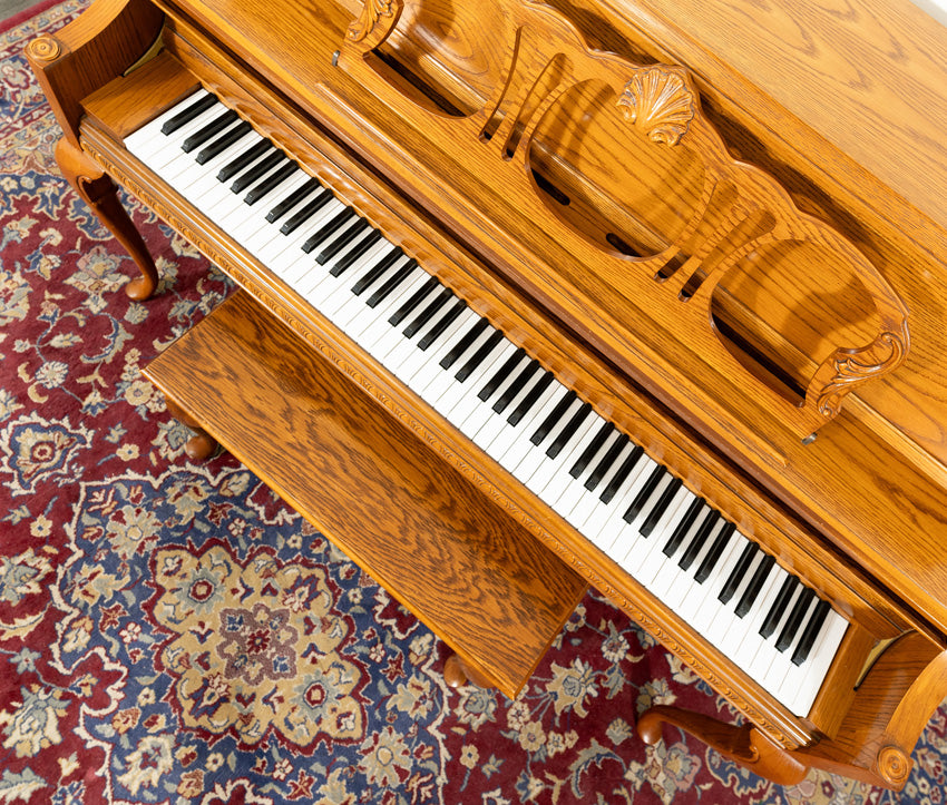Baldwin 45 5045 Upright Piano in Satin Oak Finish | Serial Number 433360 | Pre-Owned Grand Piano for Home, Studio & Music School | Perfect for Classical, Jazz & Piano Lessons