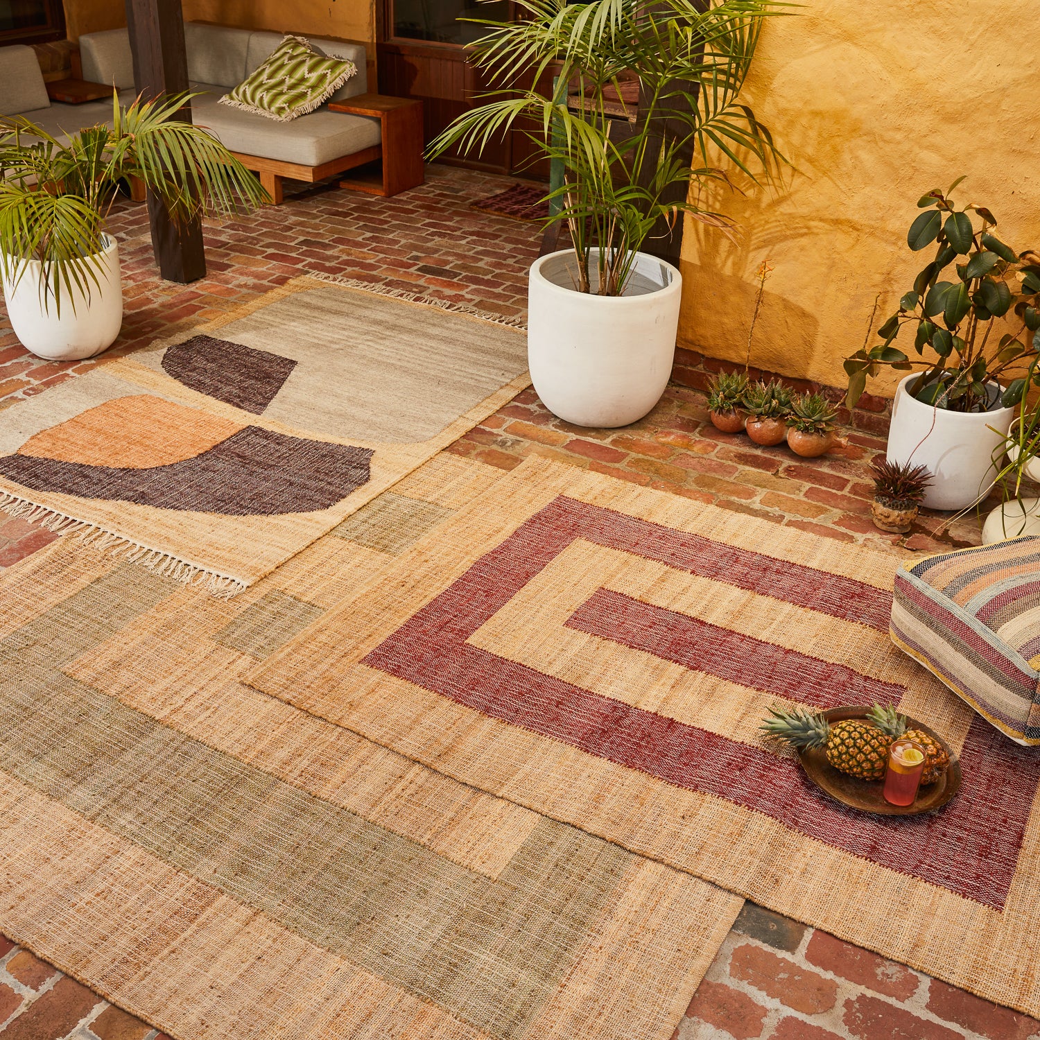 Adrienne Jute Rug Carmine - Natural Fiber Bohemian Area Rug for Living Room, Bedroom & Nursery | Eco-Friendly Home Decor