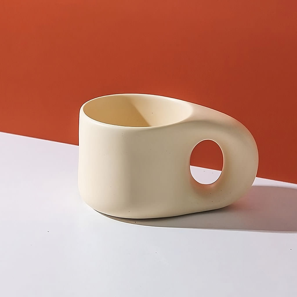 Danish Pastel Bulky Mug - Large Ceramic Coffee Cup with Handle, Perfect for Hot Drinks, Tea, and Cozy Home Decor - Ideal for Breakfast, Office, and Gift Giving