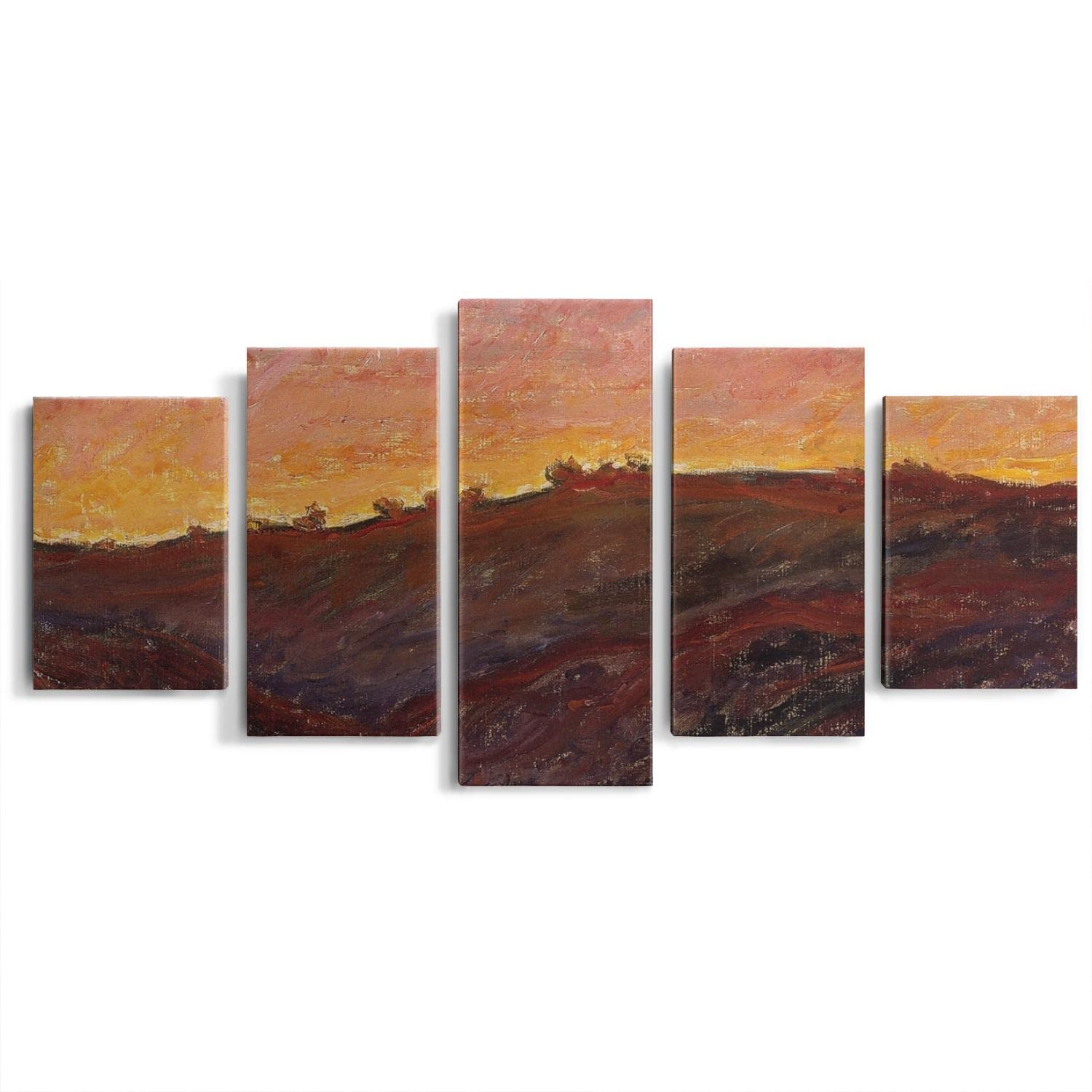 5-Piece Claude Monet Valley of the Creuse Sunset Canvas Wall Art Set - Framed Oil Painting Reproduction for Living Room, Bedroom & Office Decor - Perfect Gift for Art Lovers & Home Interior Design