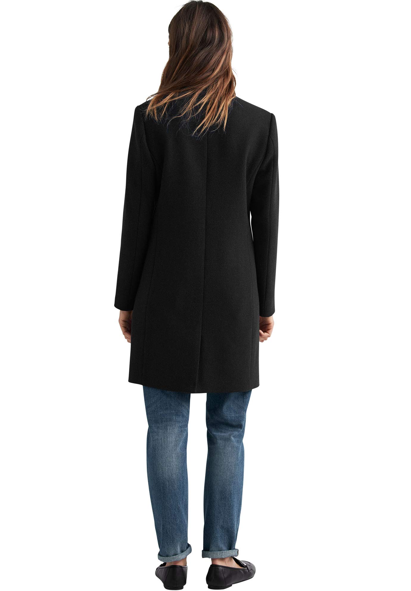 Ellos Women's Plus Size Classic Wool-Blend Coat - Warm Winter Trench Coat for Curvy Women | Perfect for Office, Dating & Holiday Outfits
