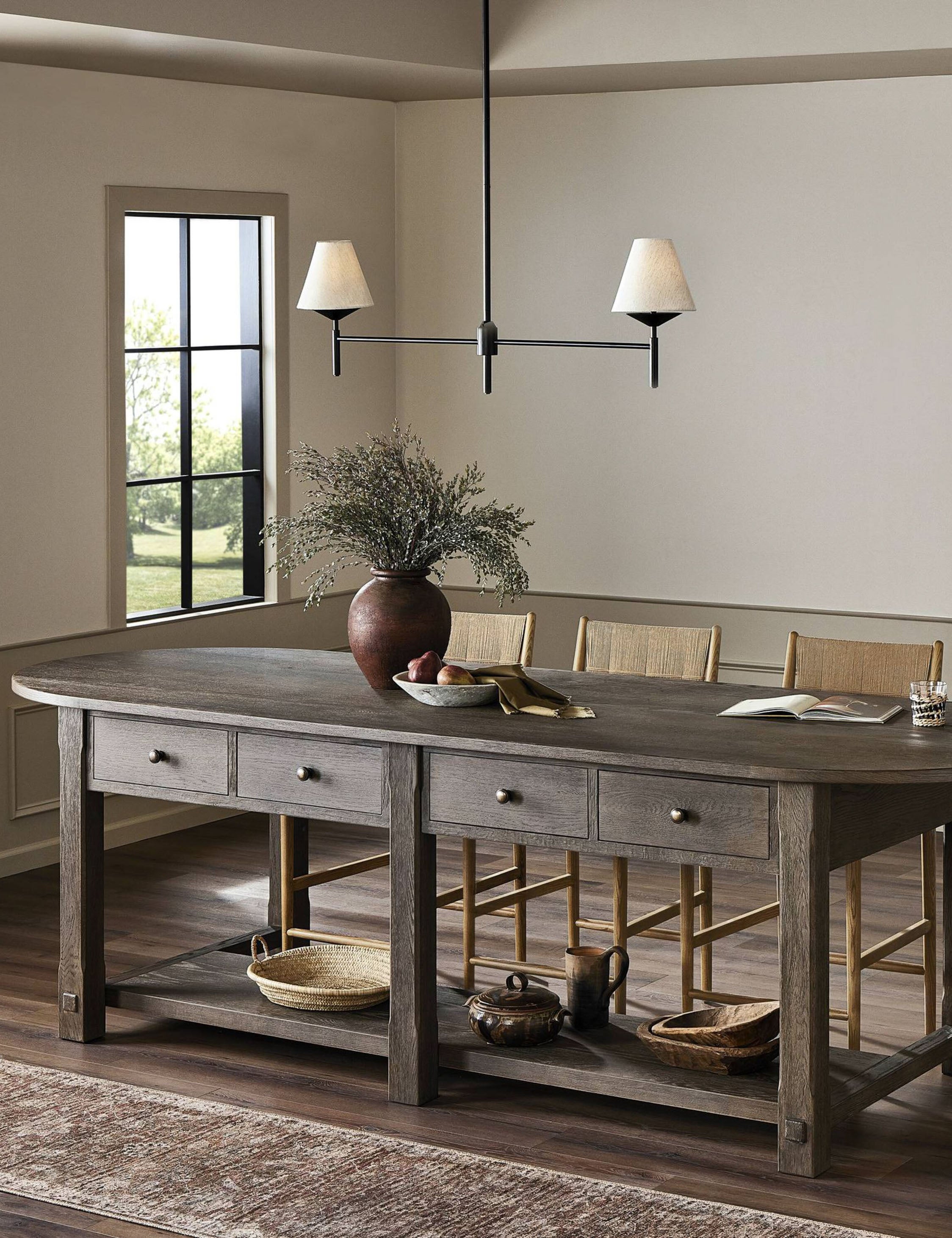 Elise Kitchen Island by Amber Lewis x Four Hands - Modern Farmhouse Kitchen Cart with Storage & Butcher Block Top - Perfect for Small Spaces, Meal Prep & Entertaining