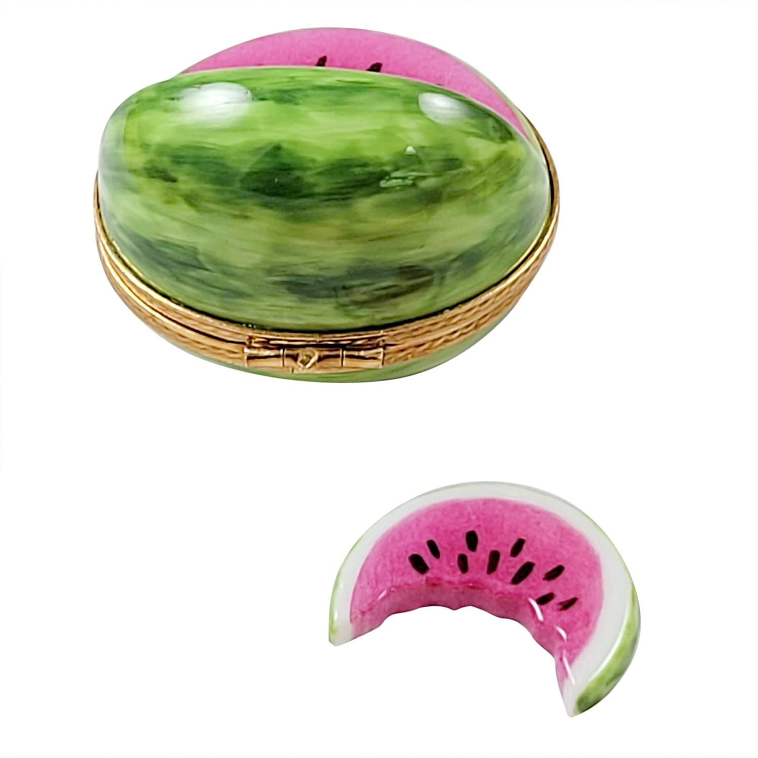 Rochard Watermelon Limoges Porcelain Box with Removable Slice - Hand-Painted Collectible Trinket Box for Jewelry Storage & Home Decor