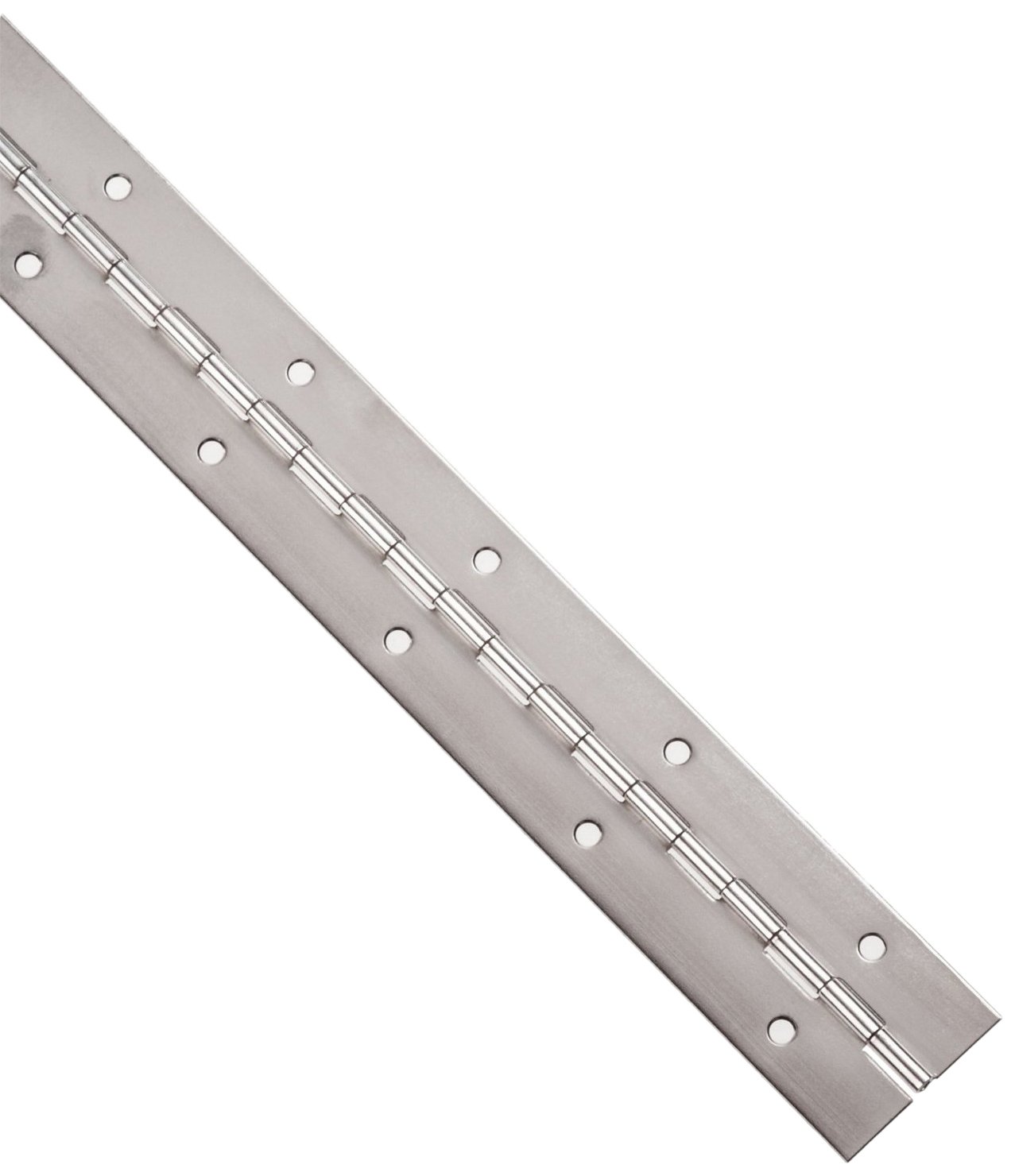 Stainless Steel 304 Continuous Hinge with Holes - 1' Long for Cabinets & Doors