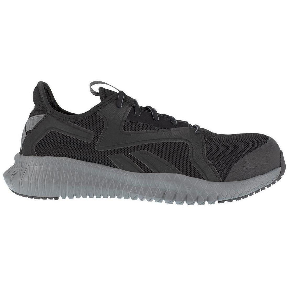 Flexagon 3.0 Composite Toe Athletic Work Shoes for Men - Lightweight Safety Toe Sneakers for Construction & Warehouse (Black/Gray) | Perfect for Job Sites, Outdoor Work & Industrial Environments