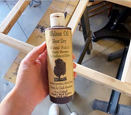 Chalk Mountain Brushes 8oz All Natural Walnut Oil Wood Stain - Eco-Friendly Pigmented Finish for Furniture Restoration (3-Pack) | Perfect for DIY Woodworking, Cabinets, Tables & Home Decor Projects