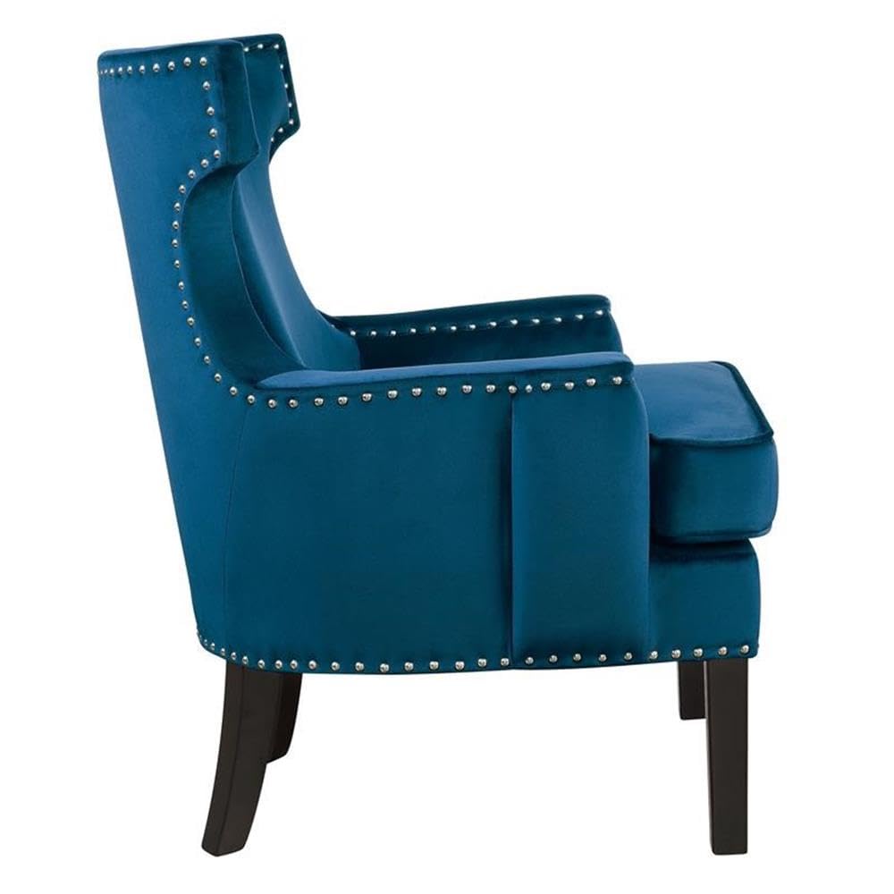 Homelegance Jacinta Velvet Accent Chair - Navy Blue Upholstered Living Room Chair for Home Decor, Bedroom Seating & Office Furniture
