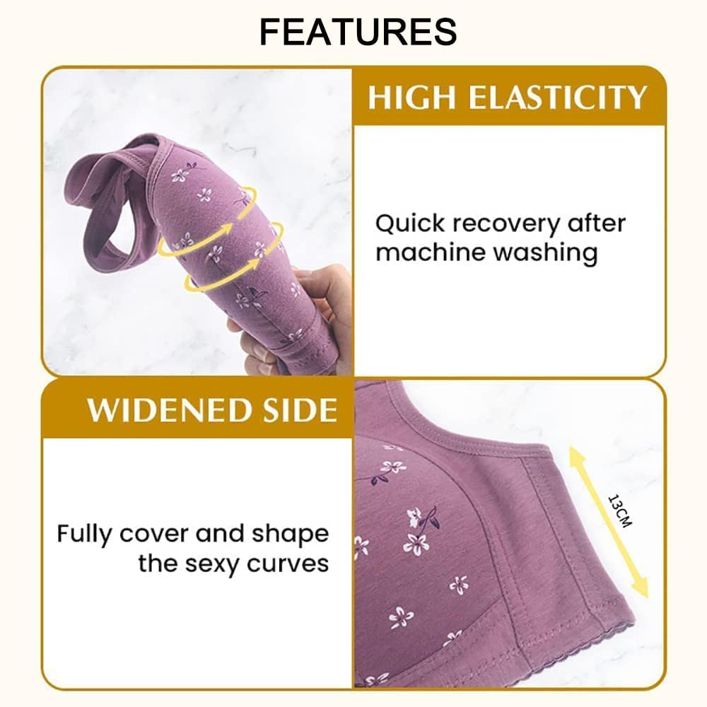 Comfortable Daisy Bra for Seniors - Front Snap Closure Bras with Adjustable Straps for Older Women - Perfect for Daily Wear, Post-Surgery Recovery & Nursing Comfort