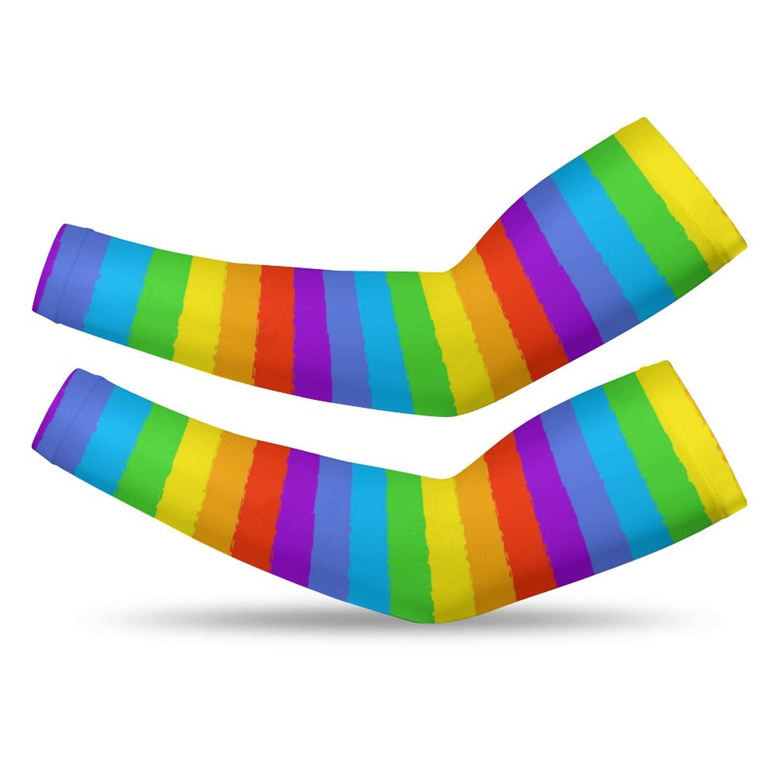 Cooling UV Protection Arm Sleeves for Men & Women - LGBT Flag Sports Pattern, Anti-Slip Compression Sun Sleeves for Cycling, Running & Outdoor Activities | Perfect for Summer Workouts, Hiking & Sun Protection
