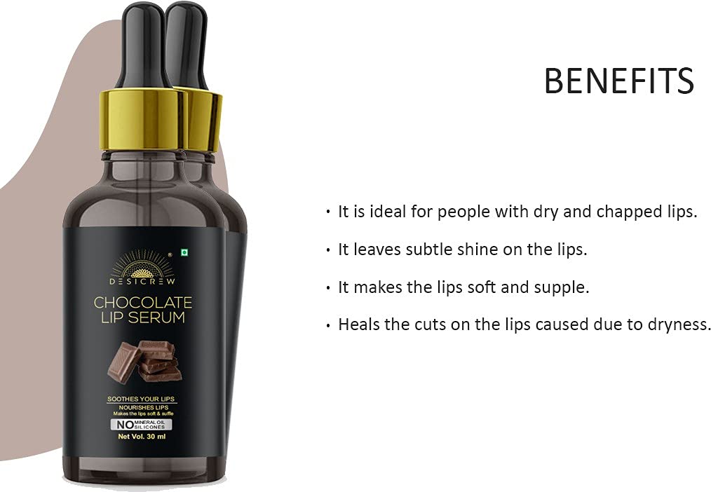 Pink Lip Serum Oil with Chocolate Flavor - Hydrating, Glossy & Soft Lip Treatment for Men & Women - Pack of 4 (120 ml) - Perfect for Daily Moisture & Night Care