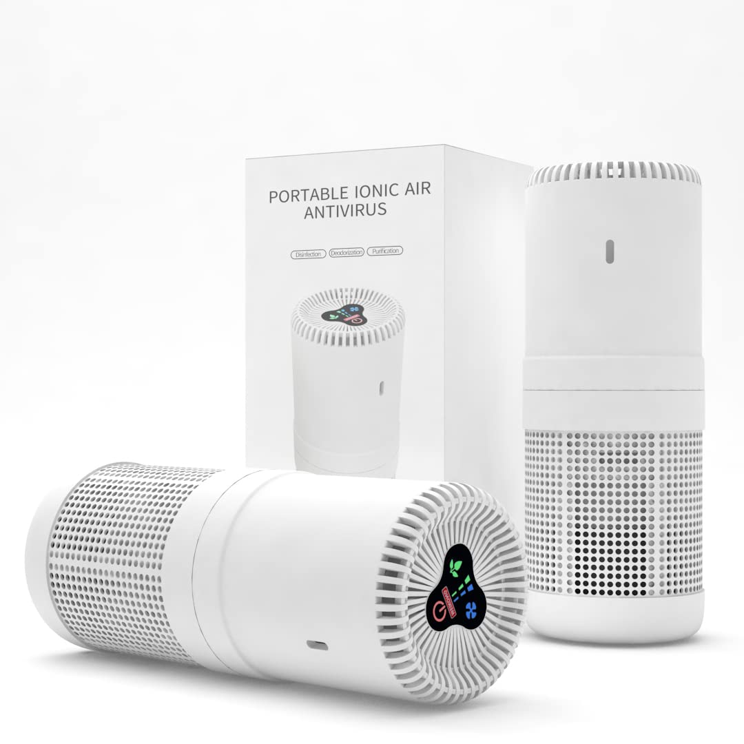 Aufuxise Portable Air Purifier for Car, Home & Office - HEPA Filter Removes 99.9% of Smoke, Dust, Allergens, Viruses & Bacteria | Compact Air Cleaner for Travel, Bedroom, Nursery & Small Spaces