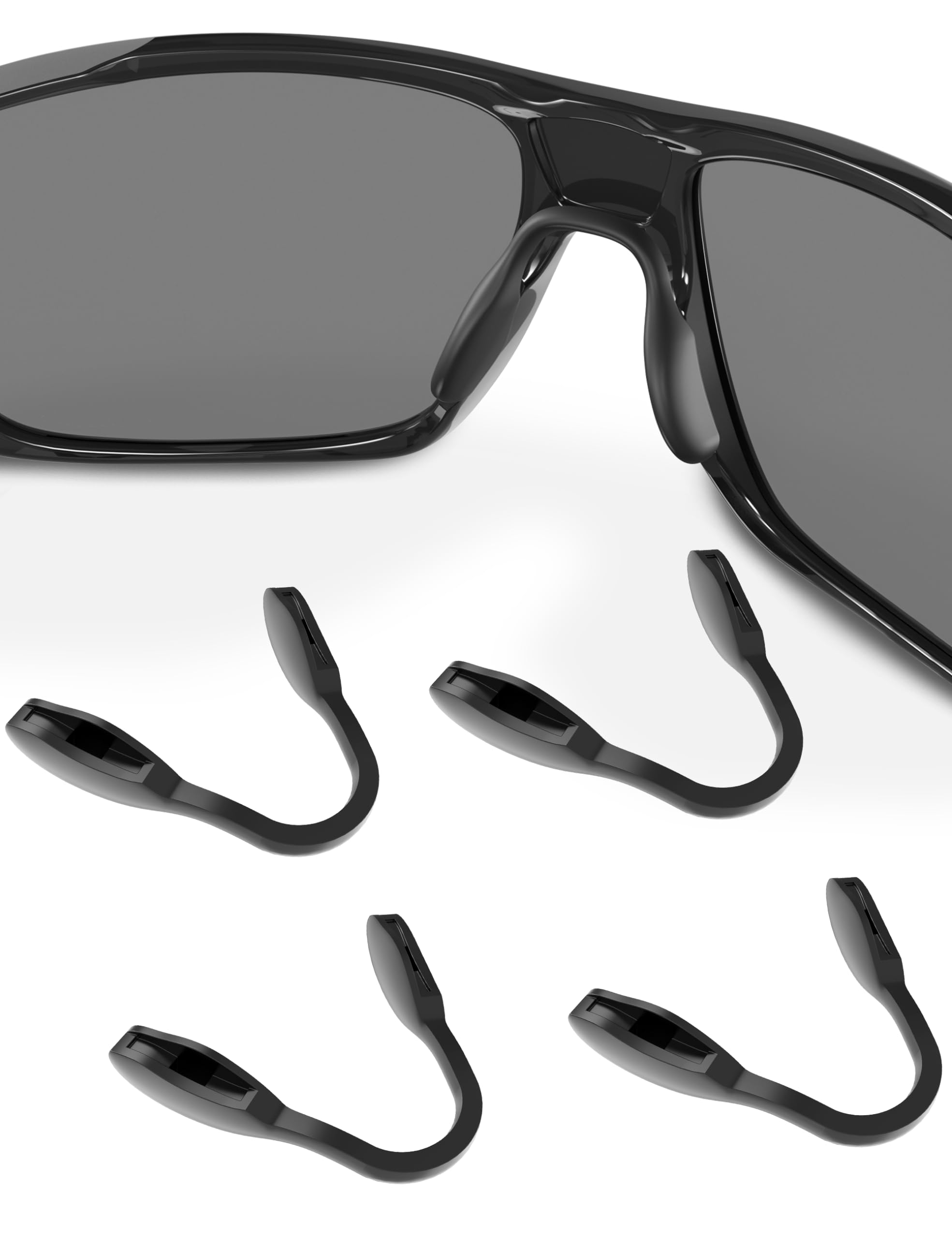 Oakley Replacement Nose Pads - 4 Pairs Black Silicone Nose Pieces for Split Shot OO9416, Split Time OO4129, Targetline OO9397, Crossrange Patch R XL OO9361 OO9360 OO9359 Sunglasses | Comfortable Fit for Sports & Outdoor Activities