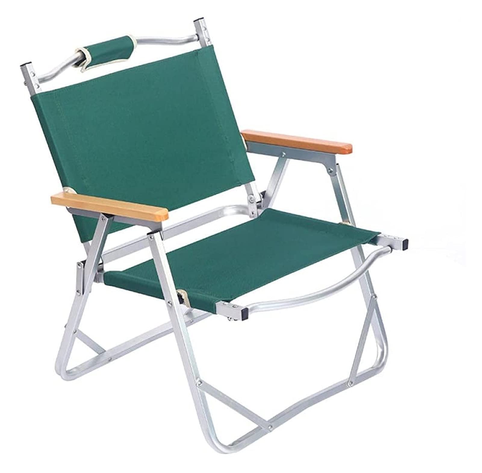 LSZ Portable Folding Camping Chair - Lightweight Aluminum Alloy Frame, Comfortable Beach & Outdoor Chair for Camping, Fishing, Picnics, Backyard Relaxation (Green) - Perfect for Beach Vacations, Backyard BBQs, and Outdoor Adventures
