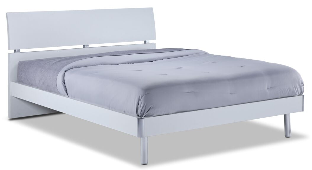 Bellmar 3-Piece King Size Bed Frame Set in White - Modern Bedroom Furniture for Master Bedroom & Guest Room