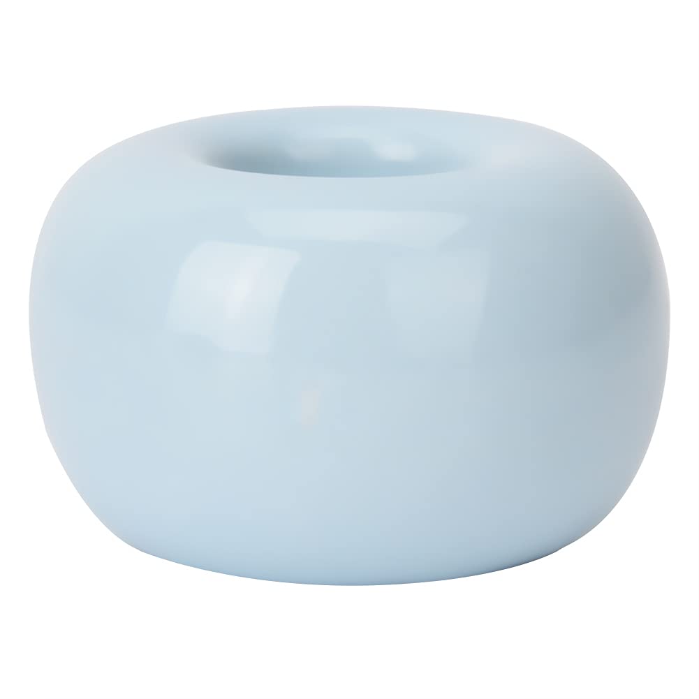 FTVOGUE Mini Ceramic Toothbrush Holder - Donut-Shaped Bathroom Organizer for Couples & Kids, Multi-Functional Toothbrush Stand with Cotton Swab Holder - Perfect for Small Bathrooms, Vanities & Travel