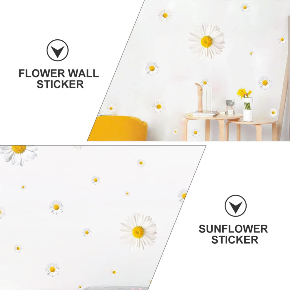 Toyvian 3D Daisy Flower Wall Stickers - Removable DIY Wall Decals for Home Decor | Bedroom, Living Room & Bathroom Wall Art | Perfect for Nursery, Wedding Backdrop & Photo Corner Decoration