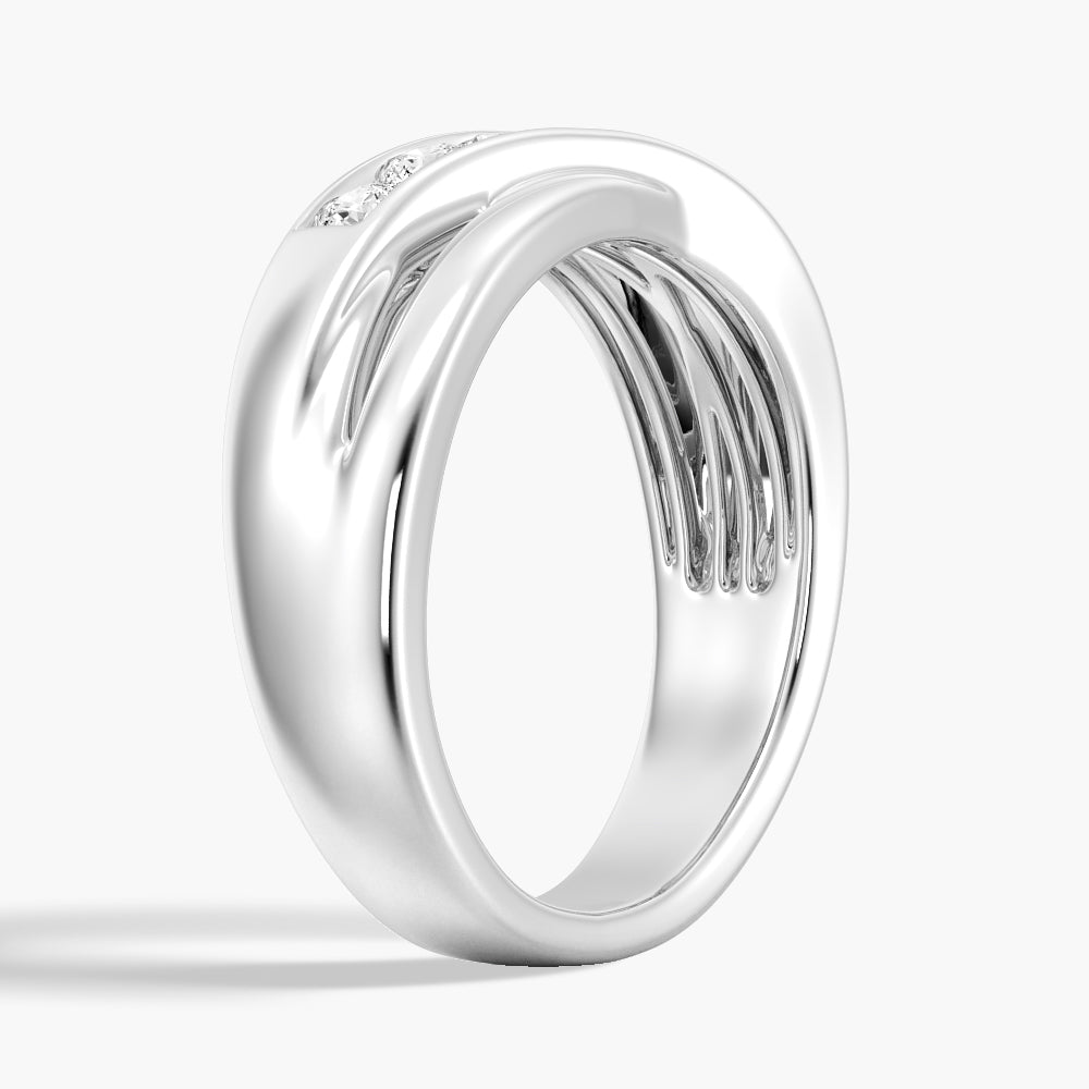 5mm Crossover Channel Set Moissanite Men's Wedding Band Ring - Durable & Hypoallergenic Tungsten Carbide for Everyday Wear - Perfect for Engagement, Anniversary & Special Occasions