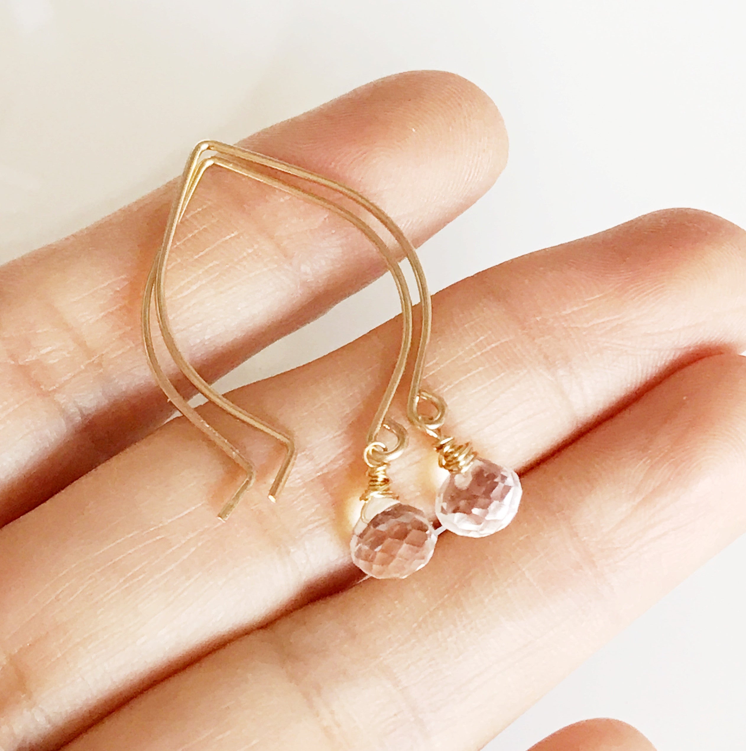 Gemma Crystal Quartz Earrings (E406) - Elegant & Dainty Jewelry for Women, Perfect for Parties, Weddings & Everyday Wear