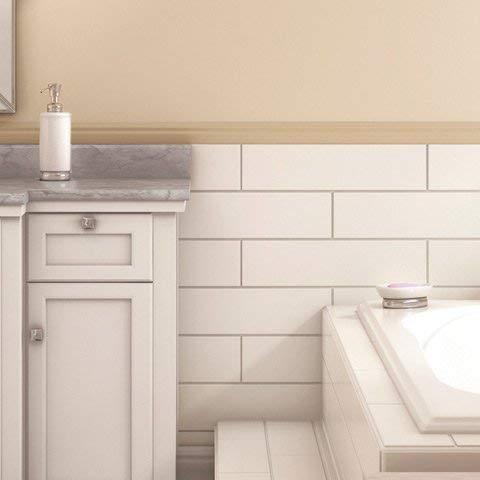 Premium White Glossy Ceramic Subway Tile 4.25x16 Inch - Italian Designed Wall Tile for Kitchen Backsplash, Bathroom, Shower - 11 Sqft Box (Easy to Clean, Waterproof) - Perfect for Modern Farmhouse, Coastal & Contemporary Home Decor