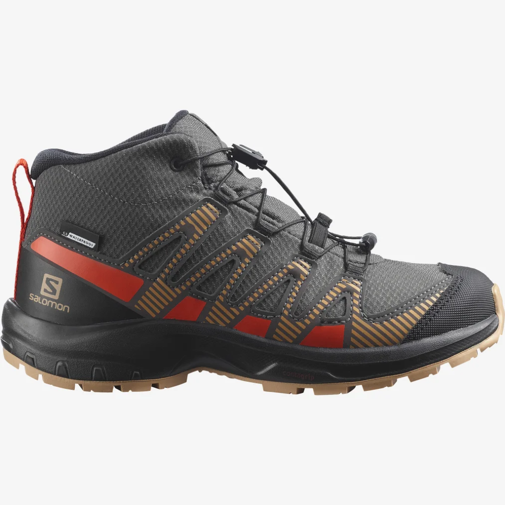 Salomon XA Pro V8 Mid CSWP Junior Trail Running Shoes - Lightweight Hiking Boots for Kids & Youth - Perfect for Outdoor Adventures, School Sports & Mountain Trekking