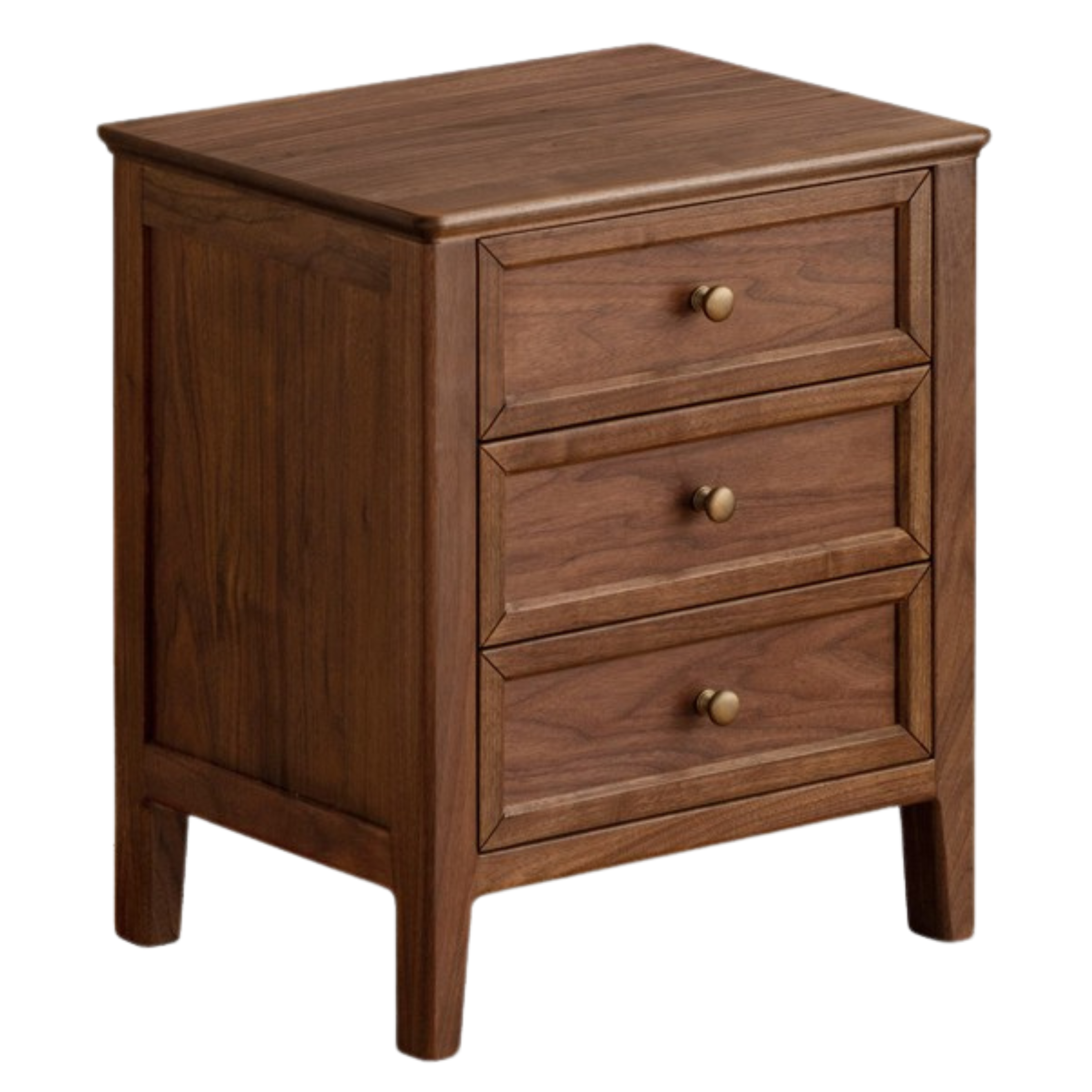 Premium Black Walnut Solid Wood Nightstand - Handcrafted Bedside Table with Drawer for Bedroom, Living Room & Guest Room - Modern & Rustic Home Decor Furniture