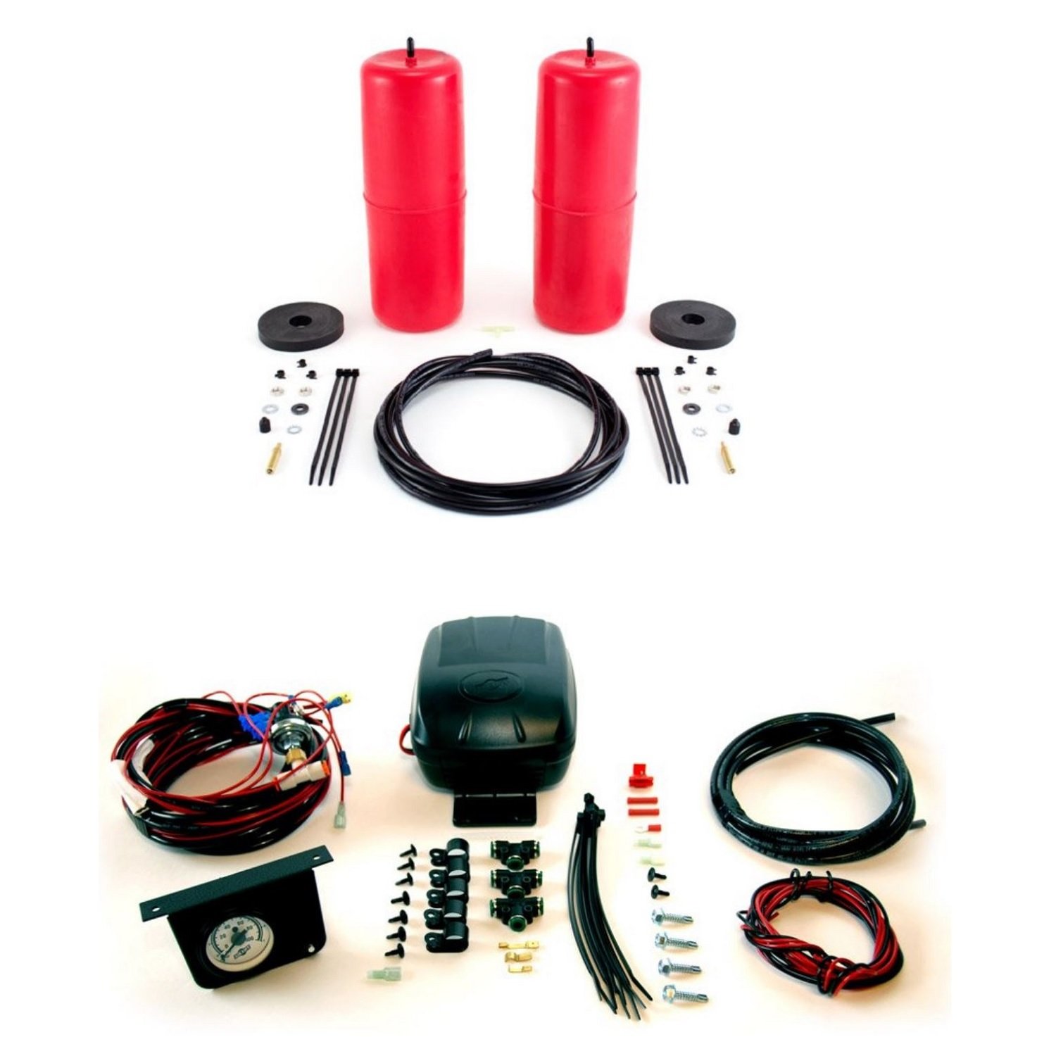 Air Lift 60818 25592 Rear Air Springs 1000 Series with Load Controller II & Compressor System Kit for Ram Dodge Trucks - Heavy Duty Towing & Payload Support