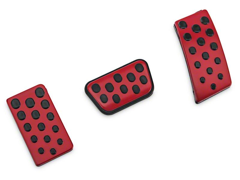 Bullitt Style Red Pedal Covers for 94-04 Mustang Automatic Transmission - Enhance Driving Comfort & Style
