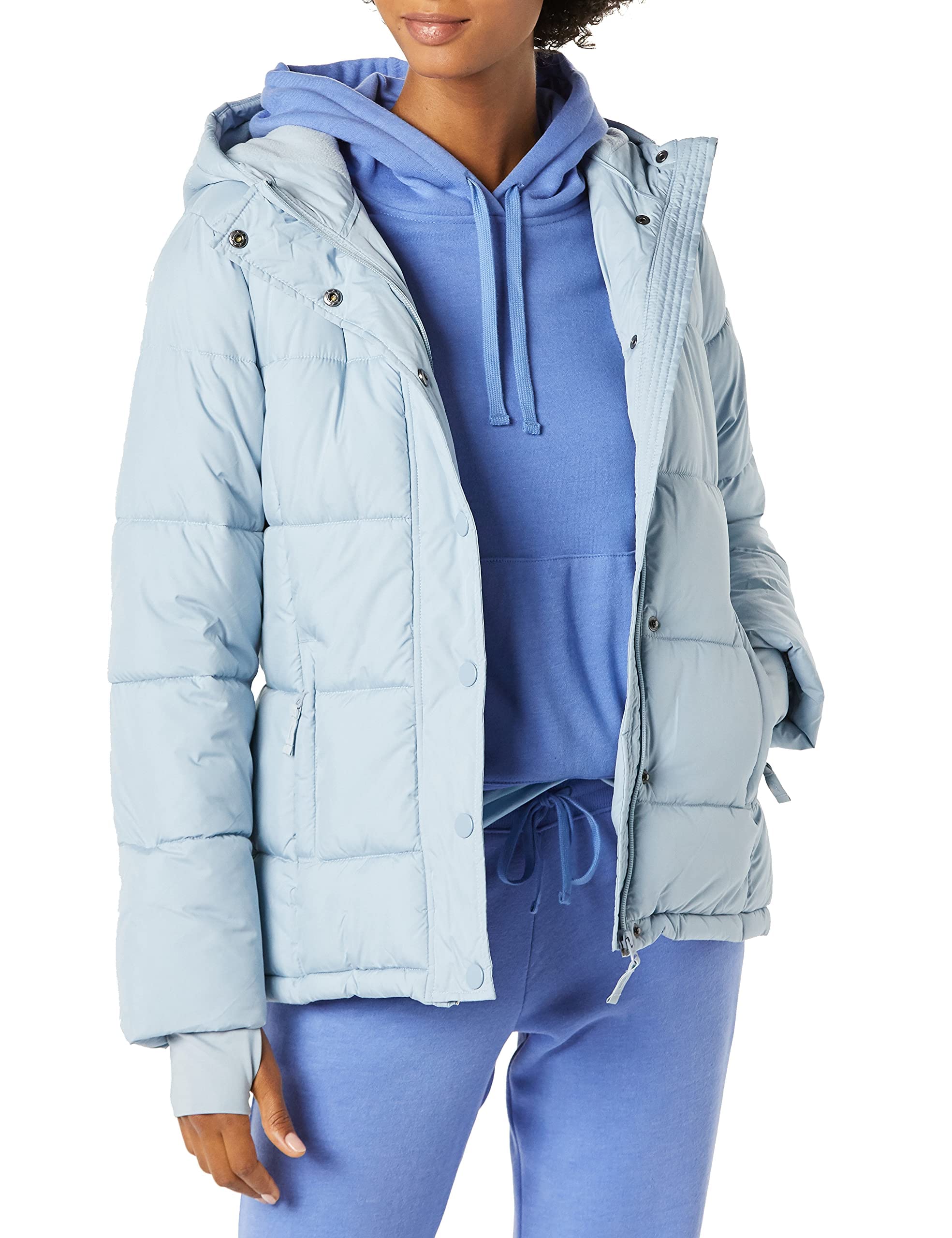 Amazon Essentials Women's Heavyweight Long-Sleeve Hooded Puffer Coat - Winter Warm Jacket for Cold Weather, Plus Size Options Available - Perfect for Snowboarding, Skiing & Outdoor Activities