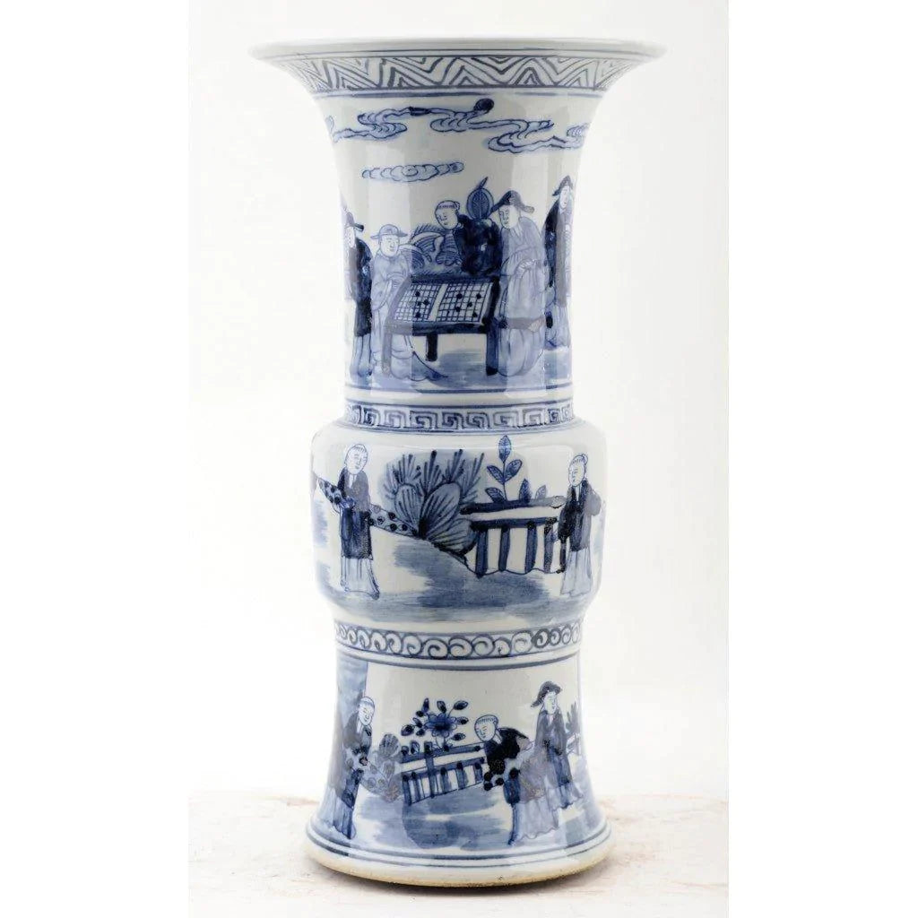 Blue and White Classic Porcelain Vase - Handcrafted Chinese Ceramic Home Decor for Living Room, Dining Table & Wedding Centerpiece