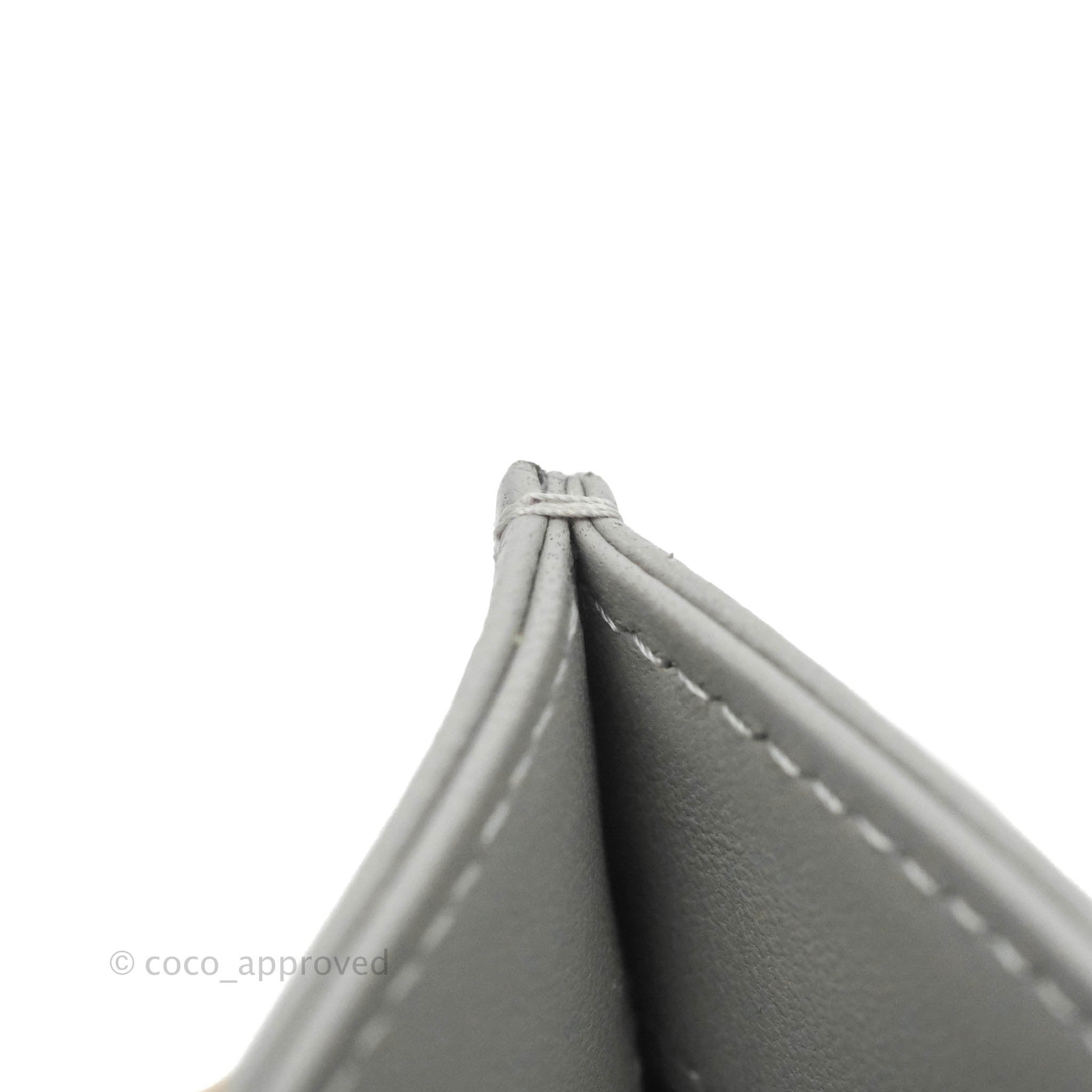 Chanel Classic Flat Card Holder in Grey Lambskin with Silver Hardware - Luxury Compact Wallet for Everyday Use & Travel