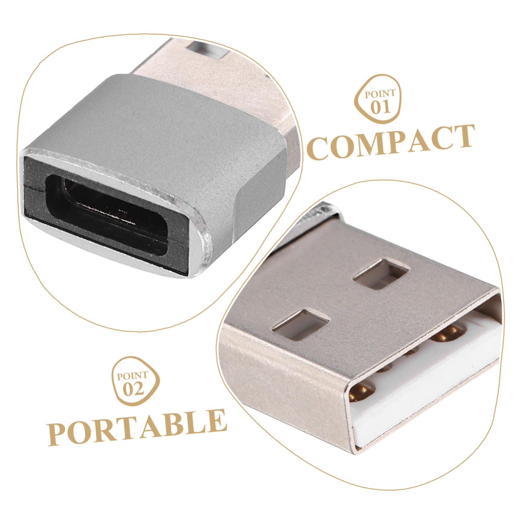 Hemobllo 4-Pack USB Type C Adapter - USB to USB-C Converter for iPhone, Samsung, MacBook - Fast Charging & Data Sync - Durable Aluminum Alloy - Perfect for Travel, Office & Home Use