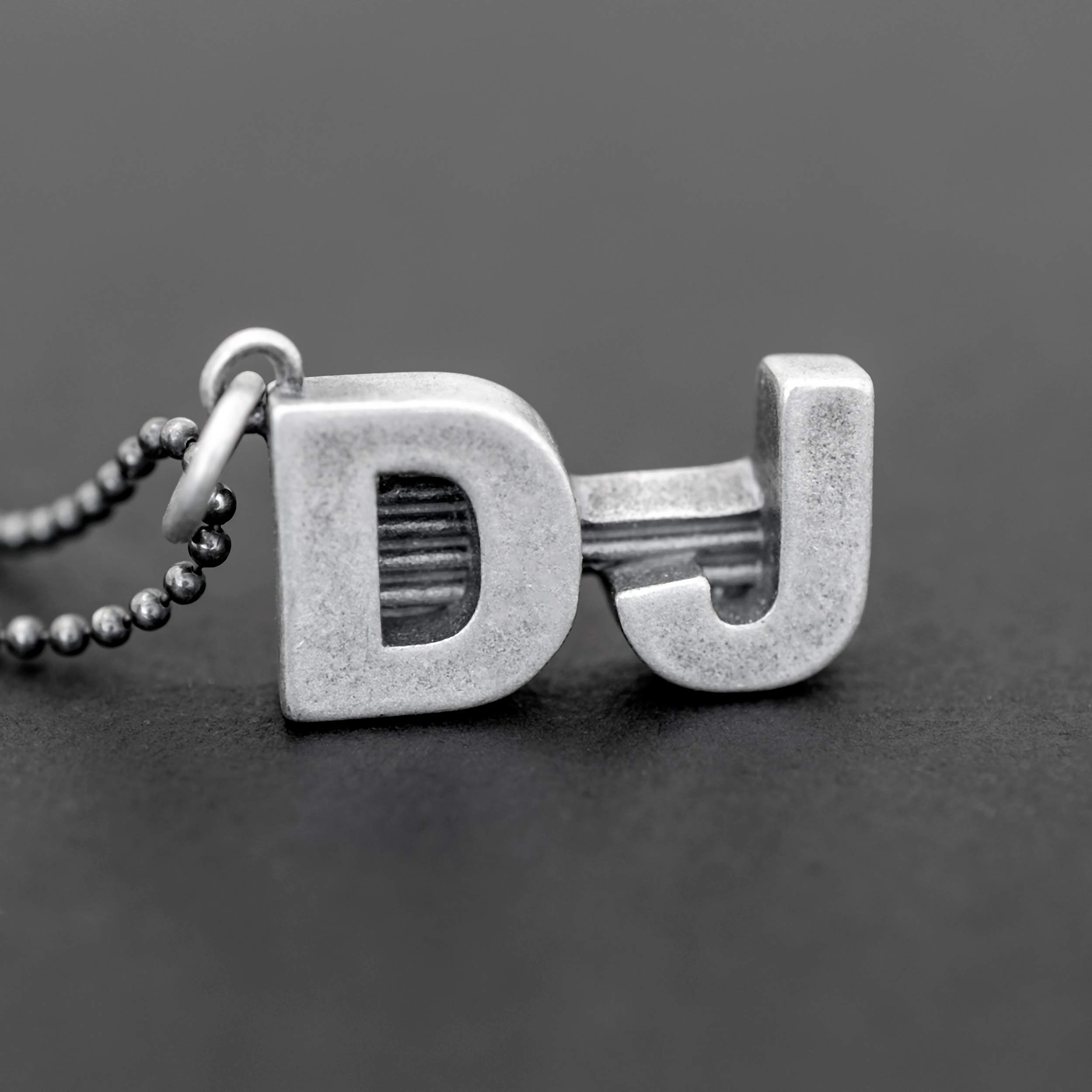 925 Sterling Silver Men's Necklace with Music Pendant - DJ Chain, Oxidized Record Deck Design - Hip Hop Jewelry Gift for Men - Perfect for Concerts, Parties & Music Lovers