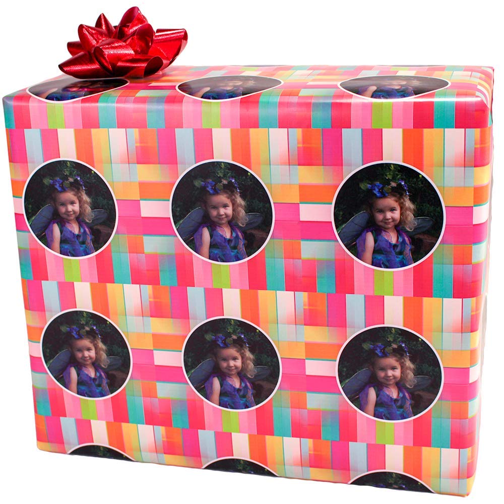 Personalized Gift Wrapping Paper - Custom Birthday Wrapping Paper for Men, Women & Kids - Unique Colorful Cute Design - Perfect for Birthdays, Holidays & Special Occasions