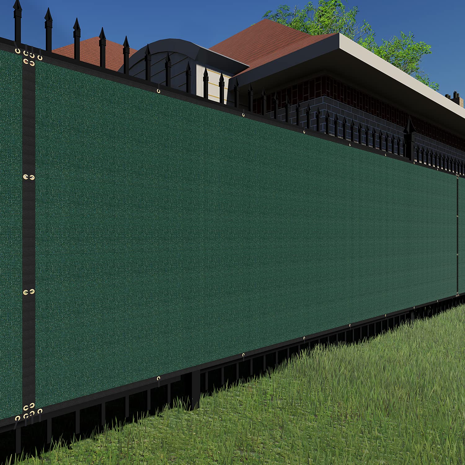 TANG 16'X31' Heavy Duty Commercial Windscreen Privacy Fence Screen - 180GSM Green Mesh Netting with 88% Privacy Blockage & Excellent Airflow - 3 Year Warranty - Perfect for Backyard, Garden, Poolside, and Construction Site Privacy Protection
